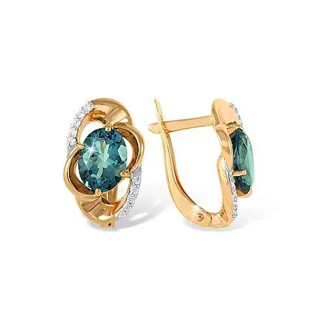 Серьги с английским замком из красного золота
