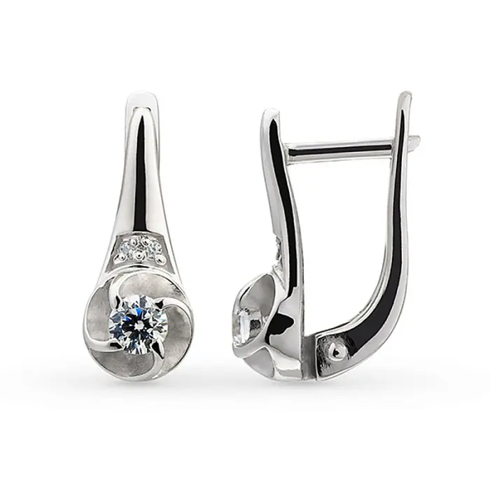 Серьги с английским замком из серебра