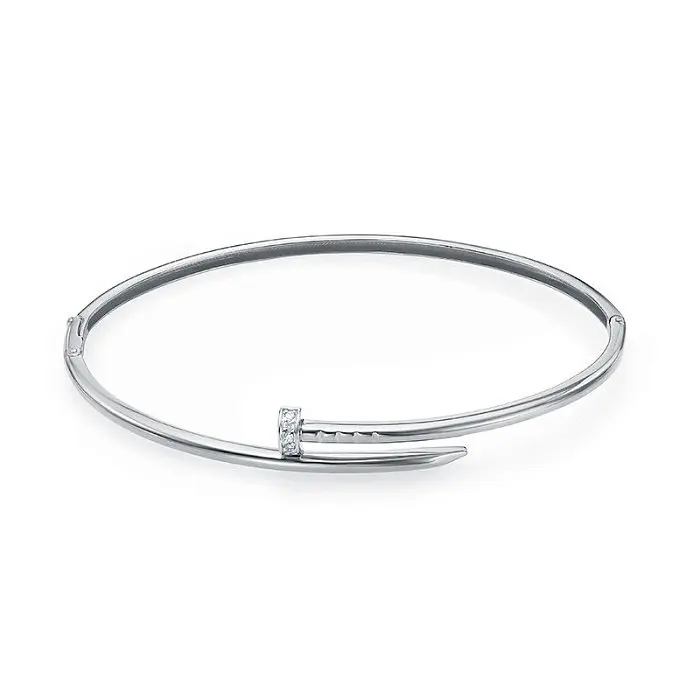 Браслет жесткий из белого золота