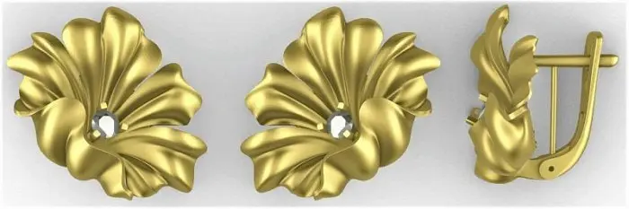 Серьги с английским замком из красного золота