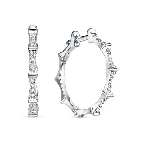 Серьги конго из белого золота