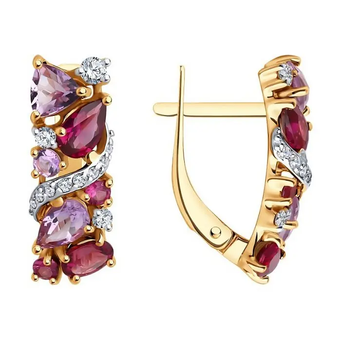 Серьги с английским замком из красного золота