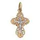 Подвеска крест из комбинированного золота