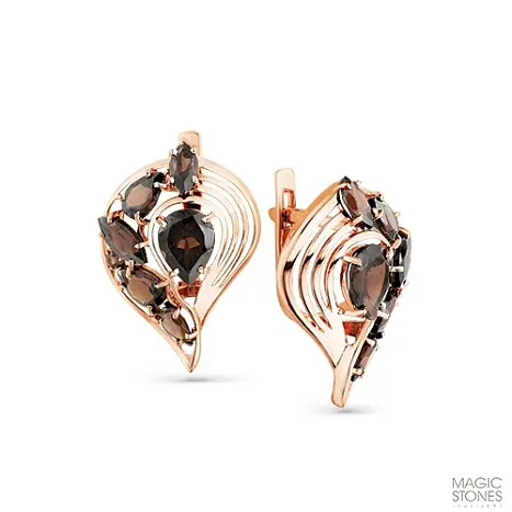 Серьги с английским замком из красного золота