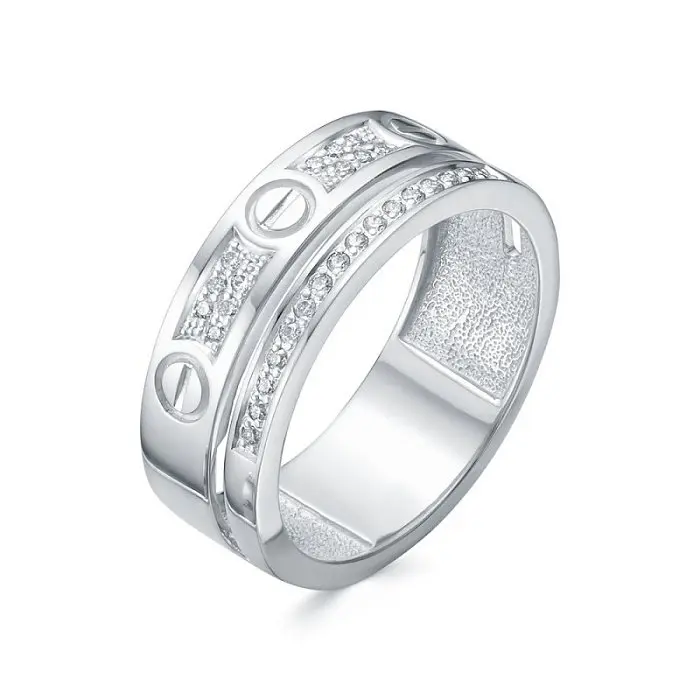 Кольцо декоративное из белого золота