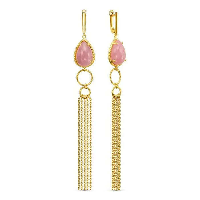 Серьги подвесные из позолоты