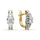 Серьги с английским замком из комбинированного золота