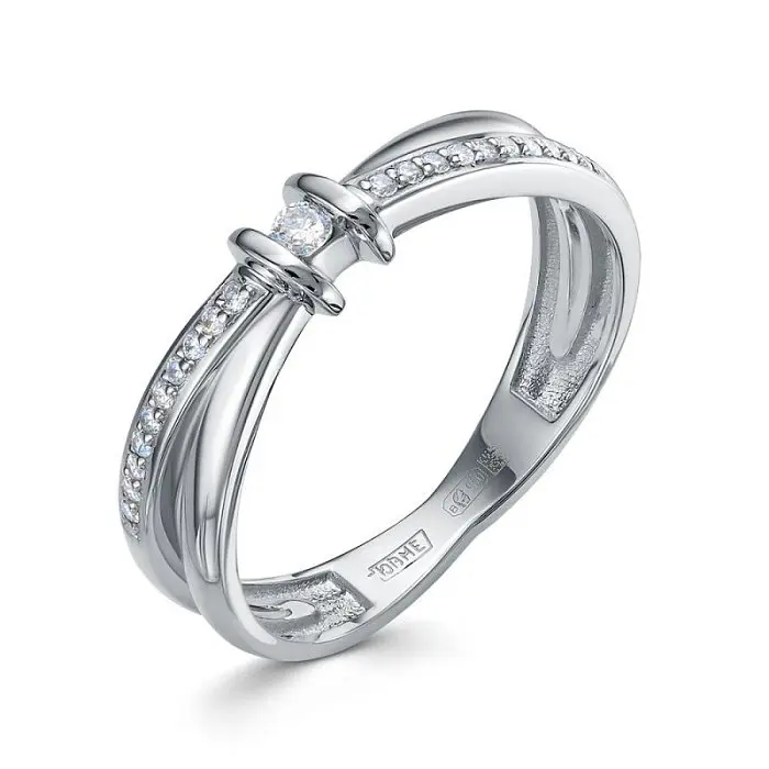 Кольцо декоративное из белого золота