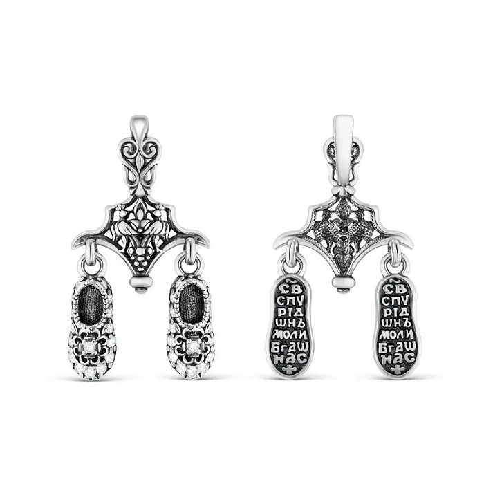 Подвеска икона из черного серебра