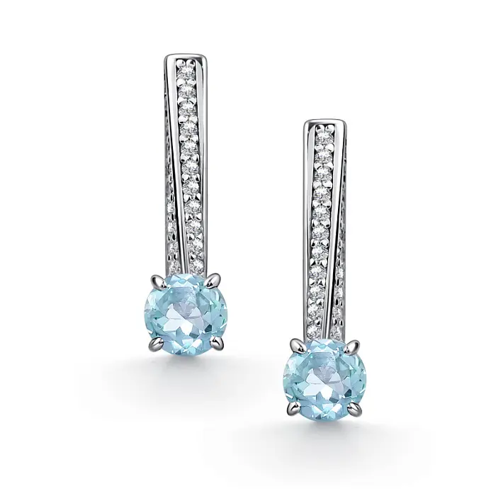 Серьги с английским замком из серебра