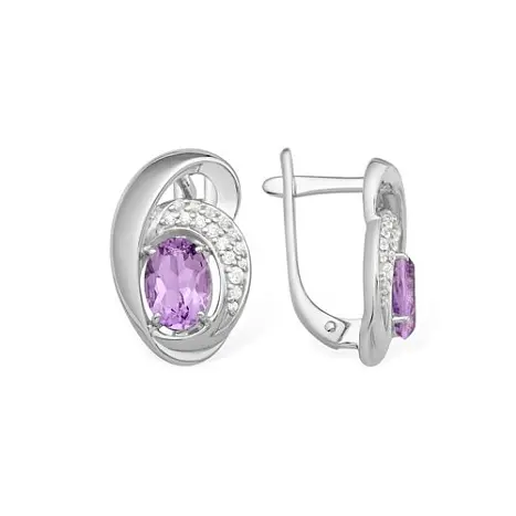 Серьги с английским замком из серебра