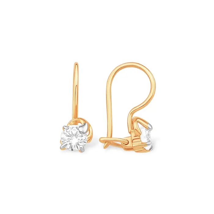 Серьги детские из красного золота