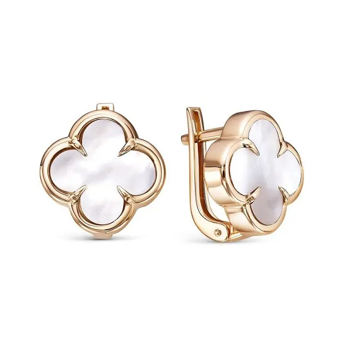 Серьги с английским замком из красного золота