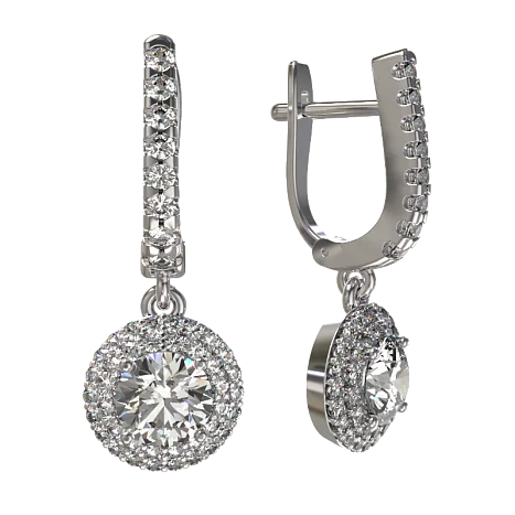Серьги подвесные из серебра