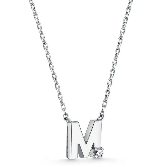 Цепь колье из белого золота