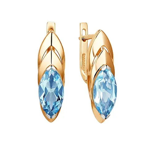 Серьги с английским замком из красного золота