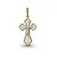 Подвеска крест из комбинированного золота