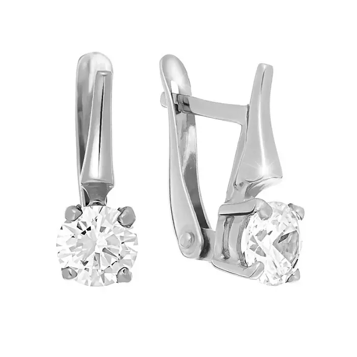 Серьги с английским замком из серебра