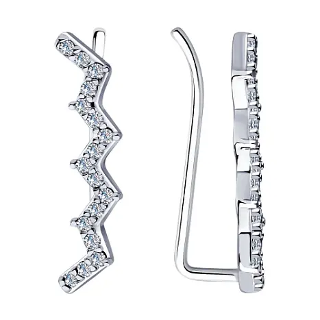 Серьги зажимы из серебра