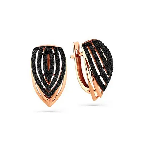 Серьги с английским замком из красного золота