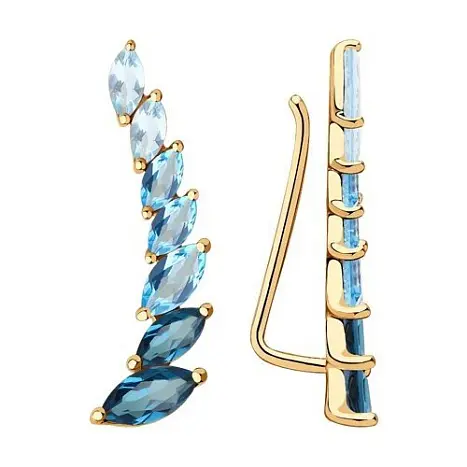 Серьги зажимы из красного золота