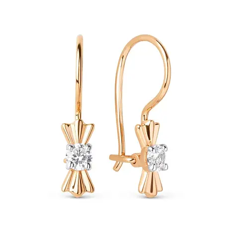 Серьги детские из красного золота
