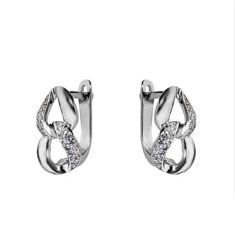 Серьги с английским замком из серебра