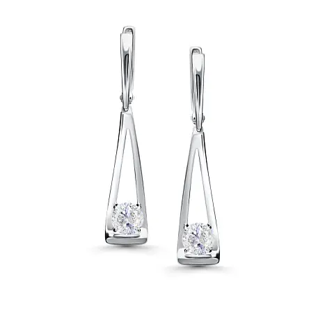 Серьги подвесные из серебра