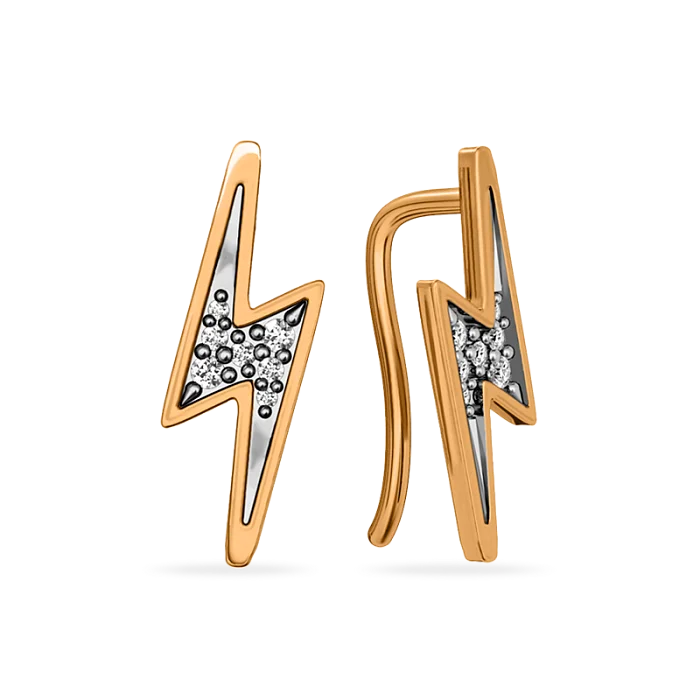 Серьги зажимы из красного золота