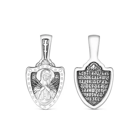 Подвеска икона из черного серебра
