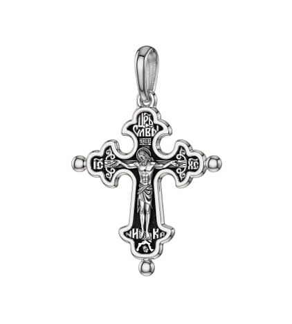 Подвеска крест из серебра