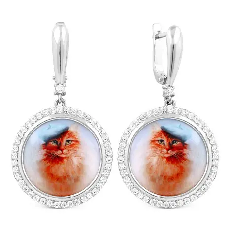 Серьги подвесные из серебра