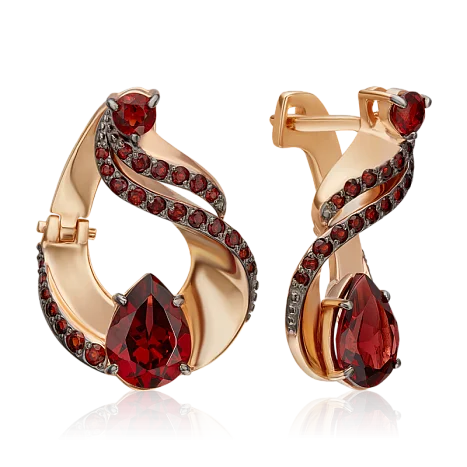 Серьги с английским замком из красного золота