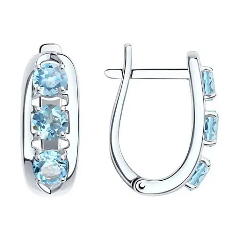 Серьги с английским замком из серебра