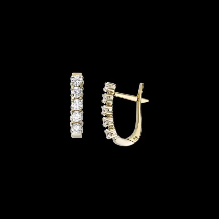 Серьги с английским замком из желтого золота