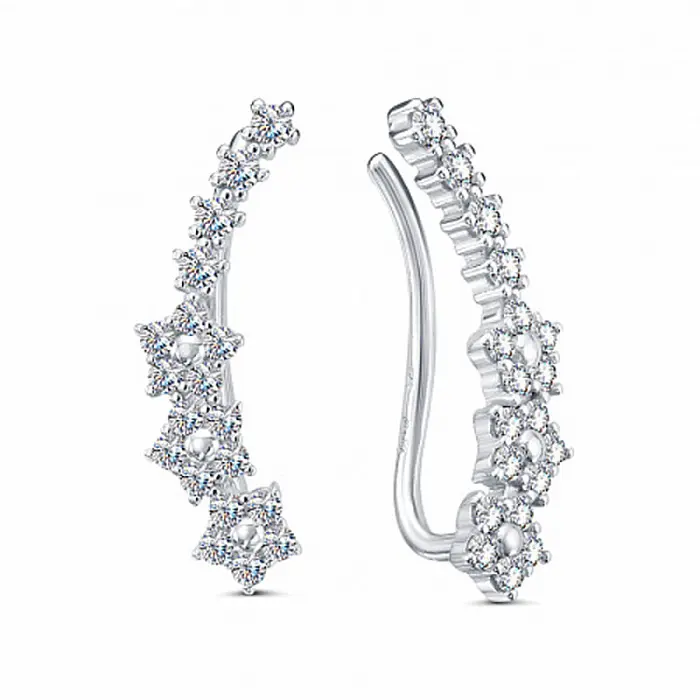 Серьги зажимы из серебра