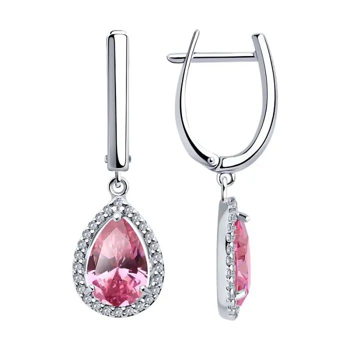 Серьги подвесные из серебра