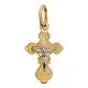 Подвеска крест из комбинированного золота