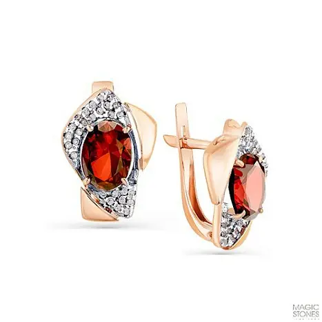 Серьги с английским замком из красного золота