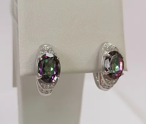 Серьги с английским замком из серебра