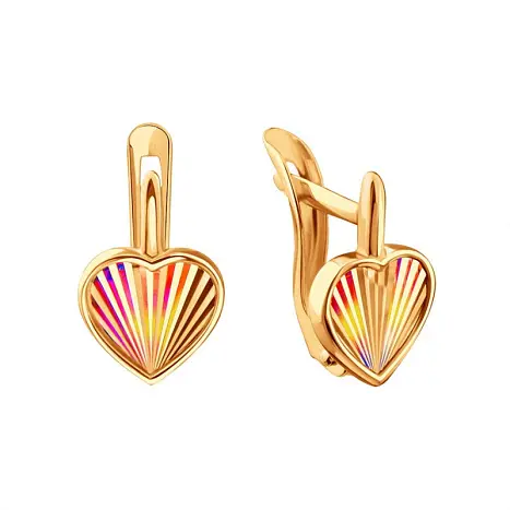 Серьги детские из красного золота