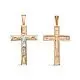 Подвеска крест из комбинированного золота