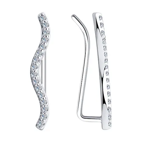 Серьги зажимы из серебра