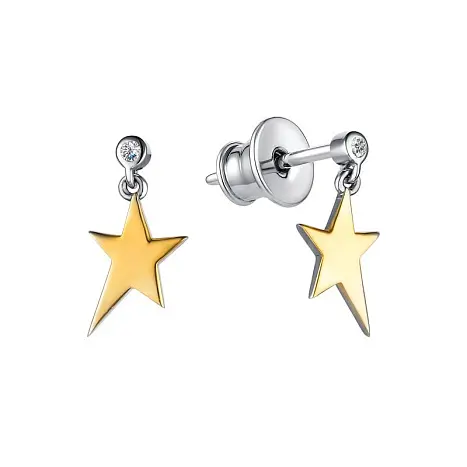 Серьги подвесные из серебра