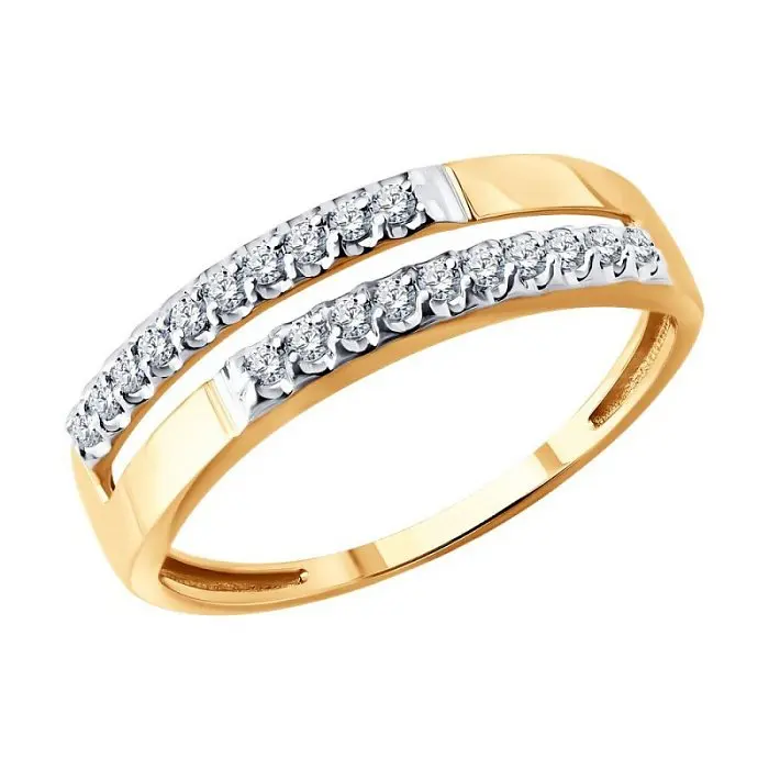 Кольцо декоративное из комбинированного золота