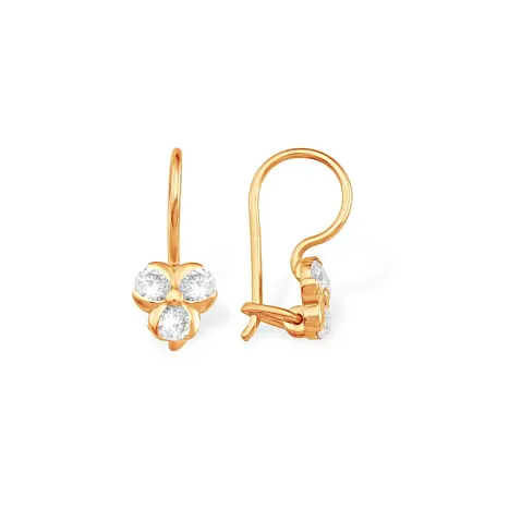 Серьги петельки из красного золота