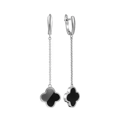 Серьги подвесные из серебра