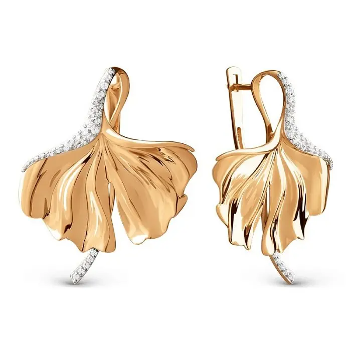 Серьги с английским замком из красного золота