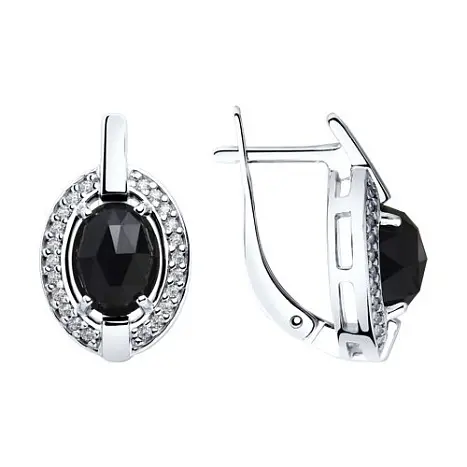 Серьги с английским замком из серебра