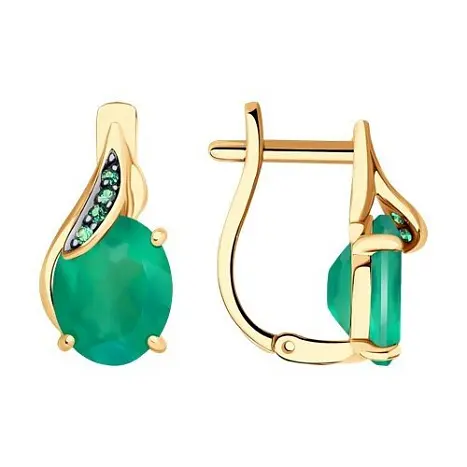 Серьги с английским замком из красного золота